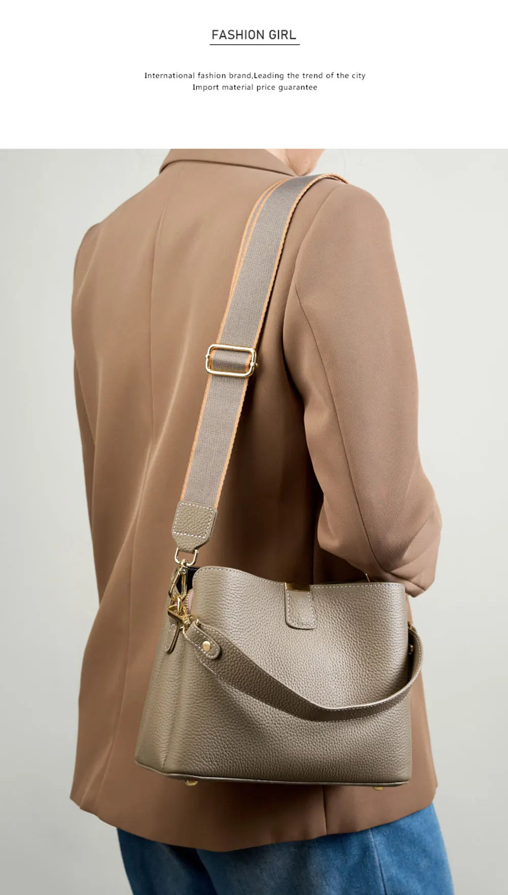 The Madison Genuine Leather Bucket Bag