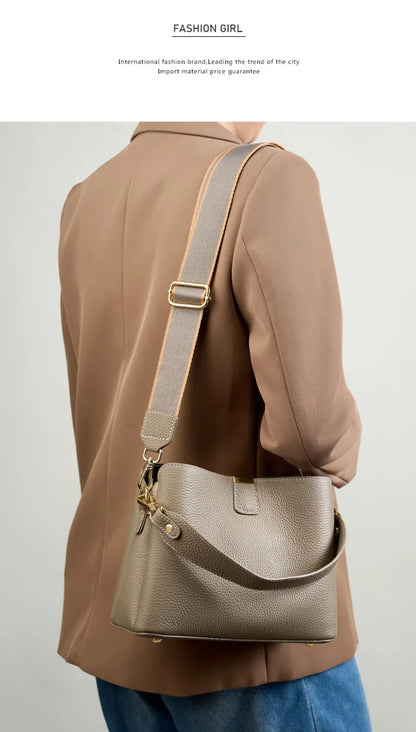 The Madison Genuine Leather Bucket Bag