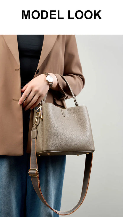 The Madison Genuine Leather Bucket Bag