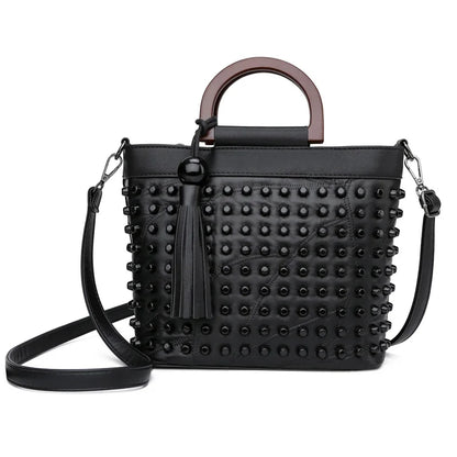 The Rivet Detail Sheepskin Handbag