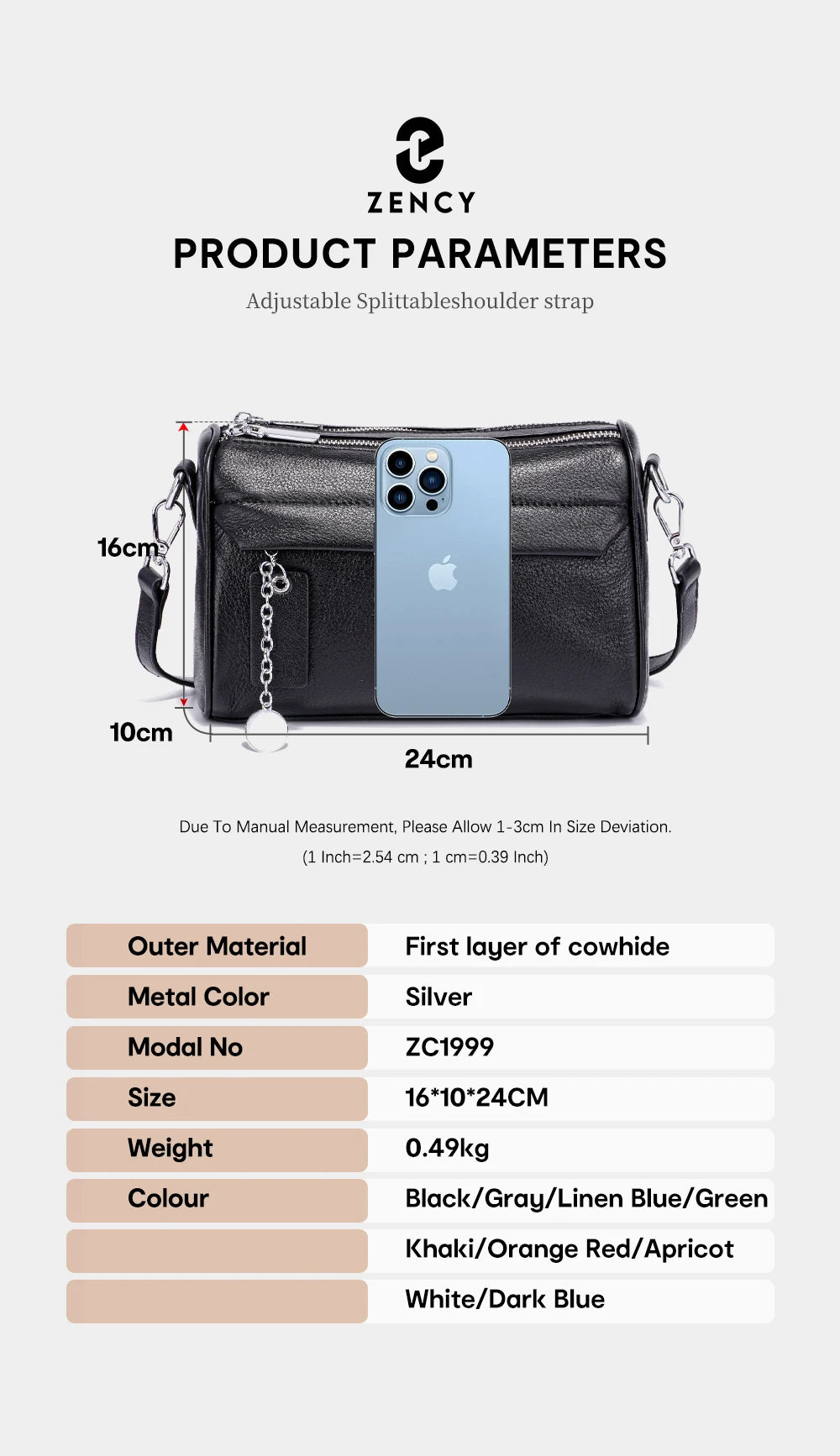 The Zency Leather Crossbody Bag