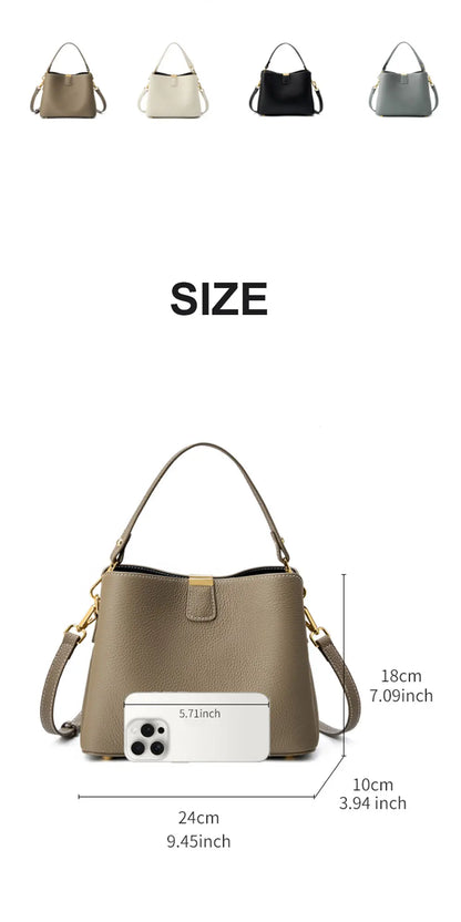 The Madison Genuine Leather Bucket Bag