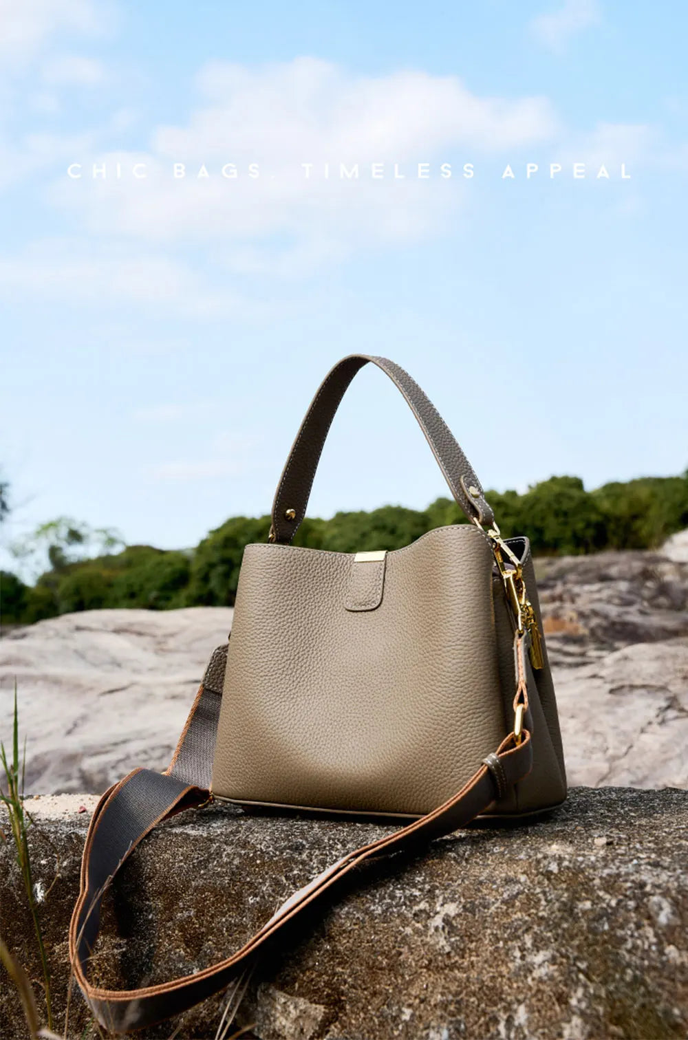 The Madison Genuine Leather Bucket Bag