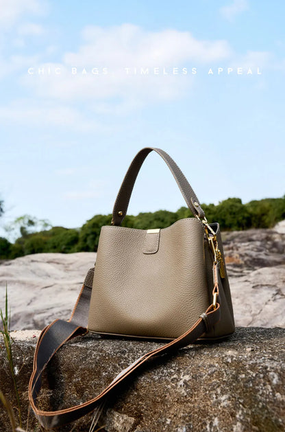 The Madison Genuine Leather Bucket Bag