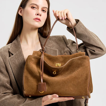 The Heritage Large Suede Tote