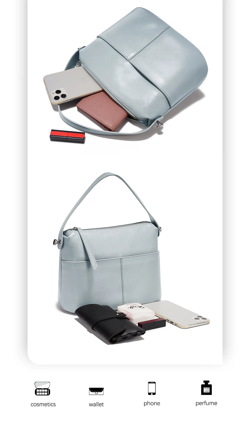 The Zency Black Top-Handle Bag