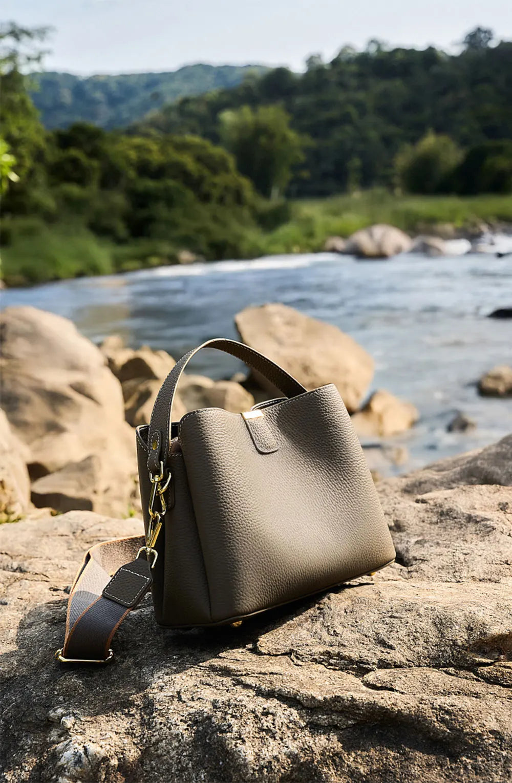 The Madison Genuine Leather Bucket Bag