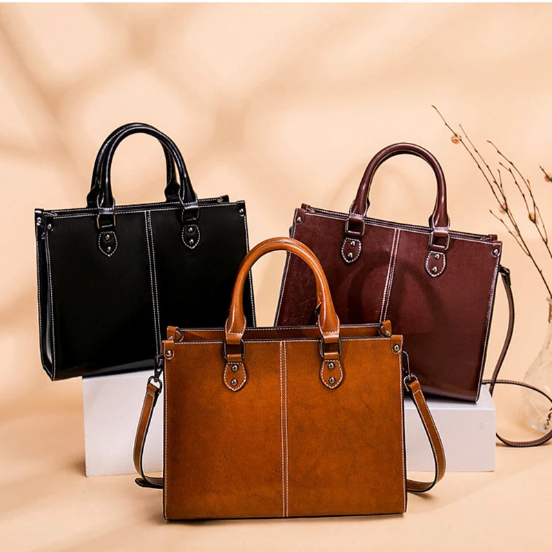 The Plaza Cowhide Leather Tote