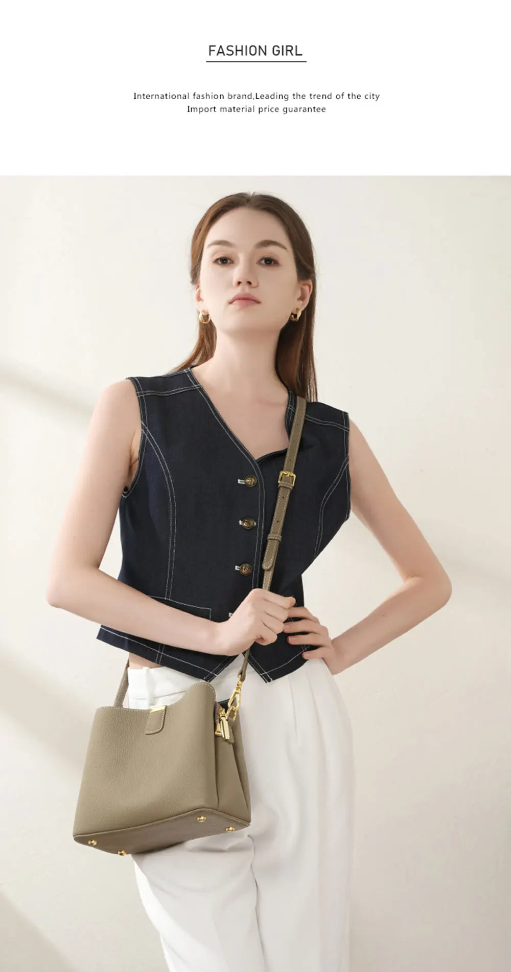 The Madison Genuine Leather Bucket Bag