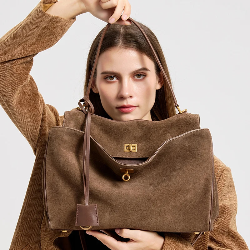 The Heritage Large Suede Tote