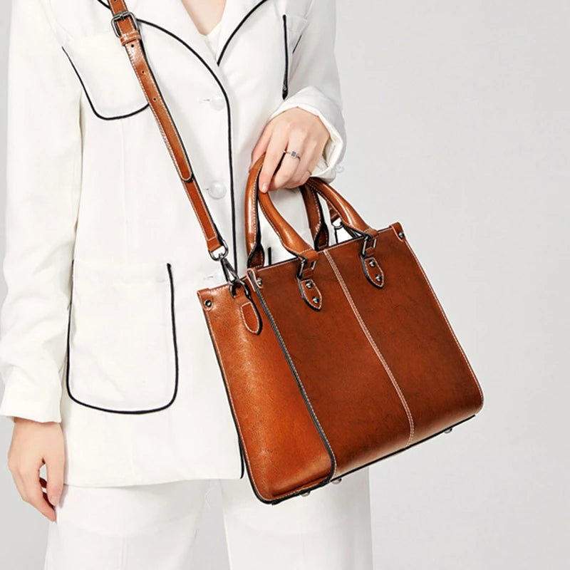 The Plaza Cowhide Leather Tote
