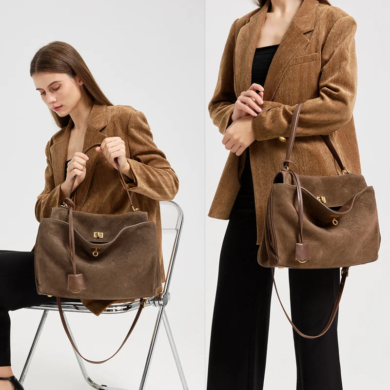 The Heritage Large Suede Tote