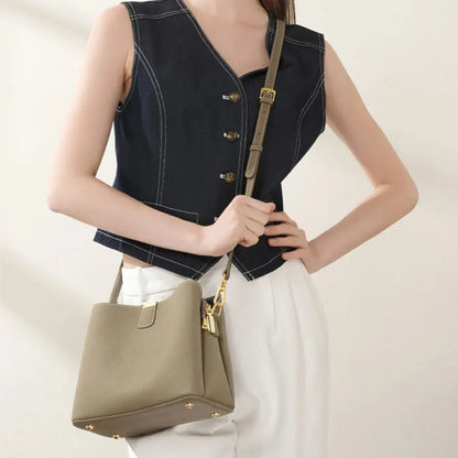 The Madison Genuine Leather Bucket Bag