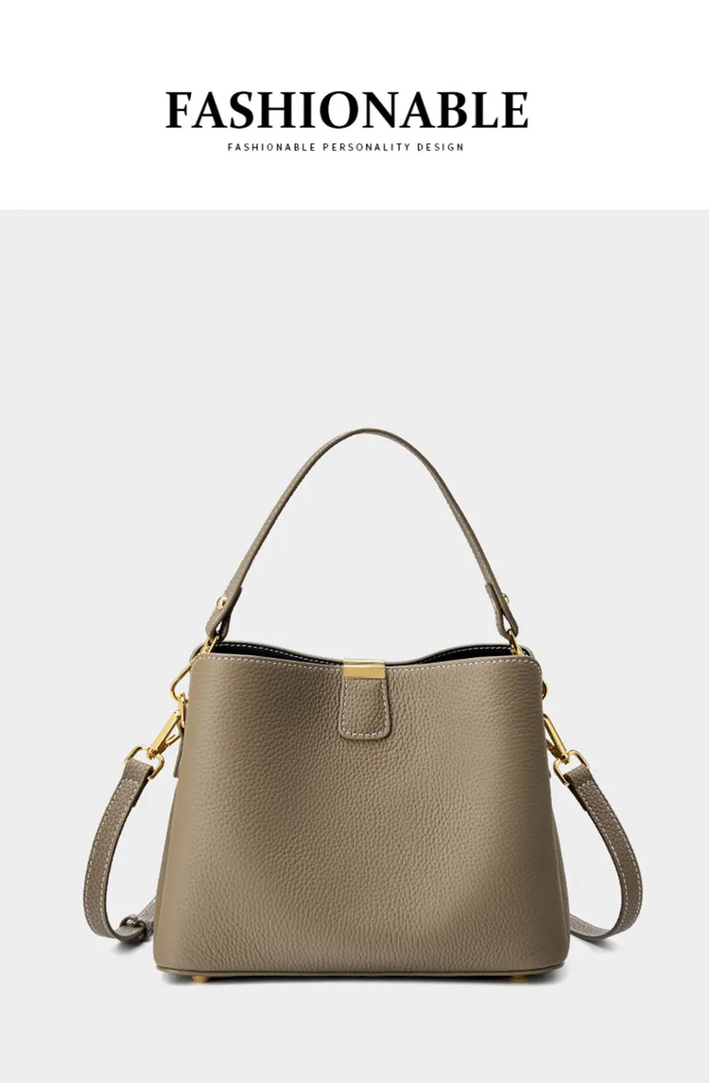 The Madison Genuine Leather Bucket Bag