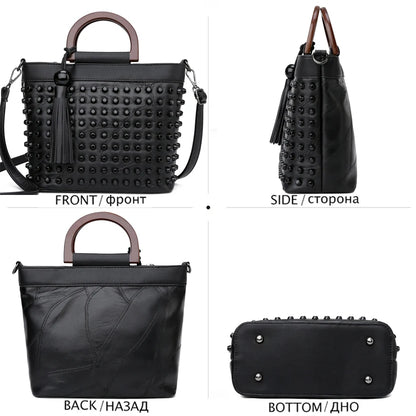 The Rivet Detail Sheepskin Handbag