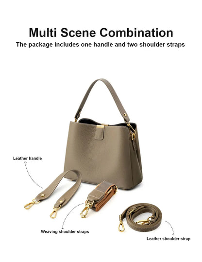 The Madison Genuine Leather Bucket Bag