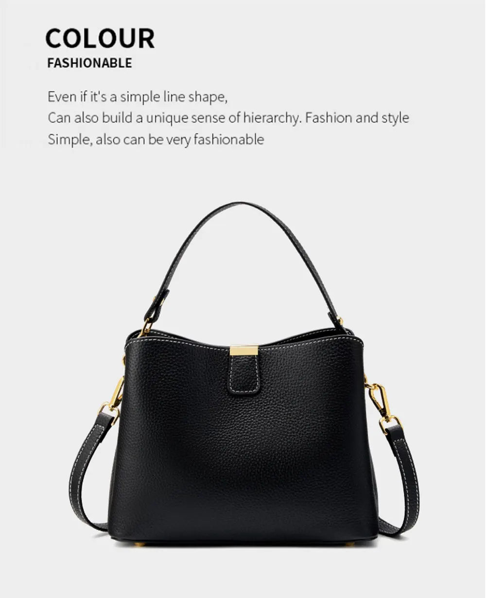 The Madison Genuine Leather Bucket Bag