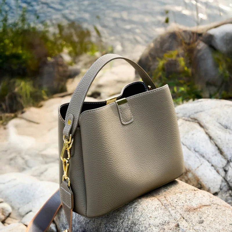 The Madison Genuine Leather Bucket Bag