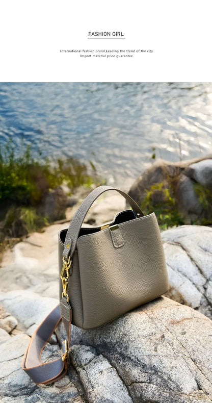 The Madison Genuine Leather Bucket Bag