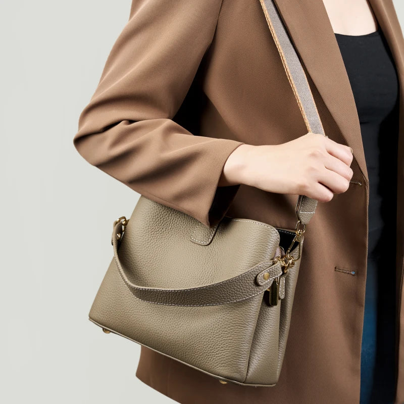 The Madison Genuine Leather Bucket Bag
