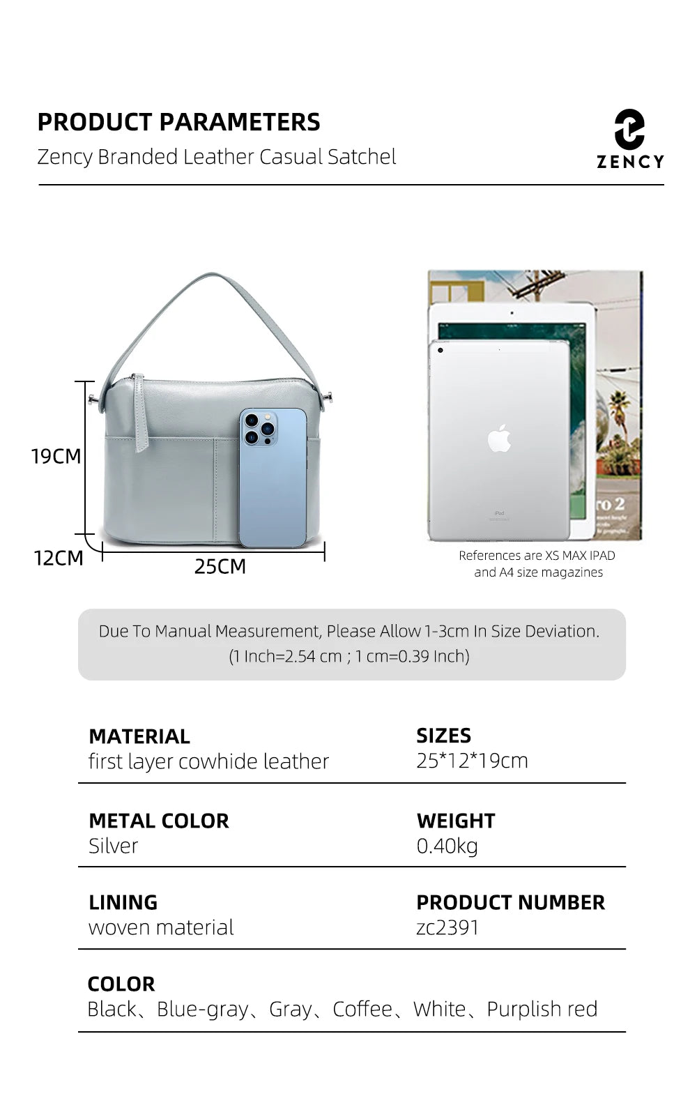 The Zency Black Top-Handle Bag