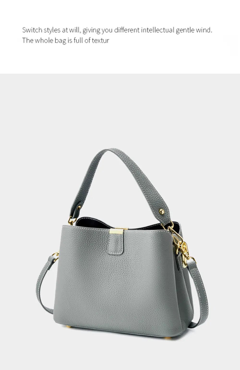 The Madison Genuine Leather Bucket Bag