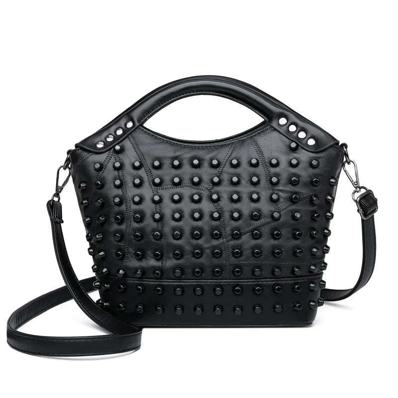 The Rivet Detail Sheepskin Handbag