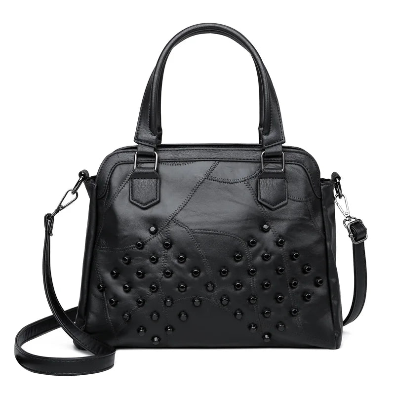 The Rivet Detail Sheepskin Handbag