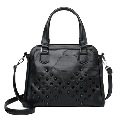 The Rivet Detail Sheepskin Handbag