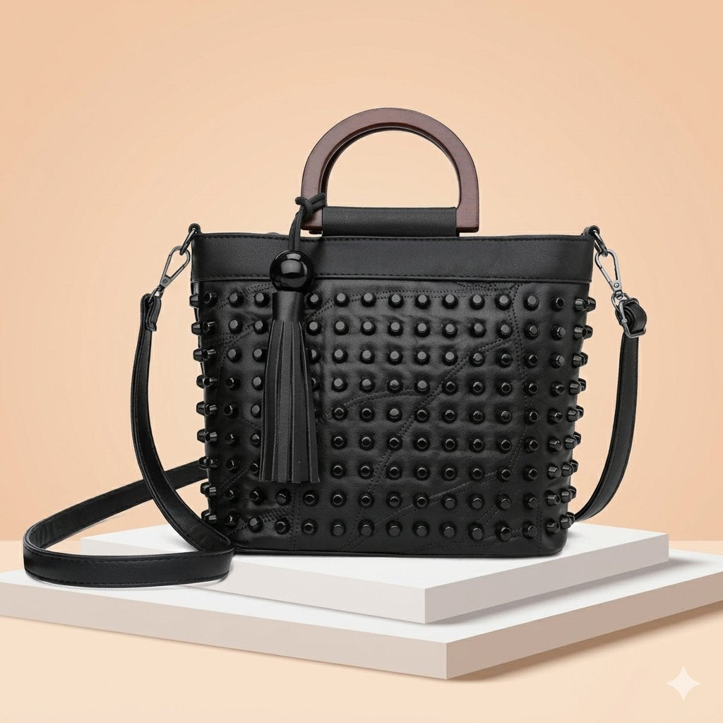 The Rivet Detail Sheepskin Handbag