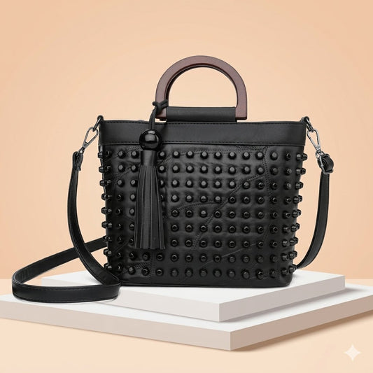 The Rivet Detail Sheepskin Handbag